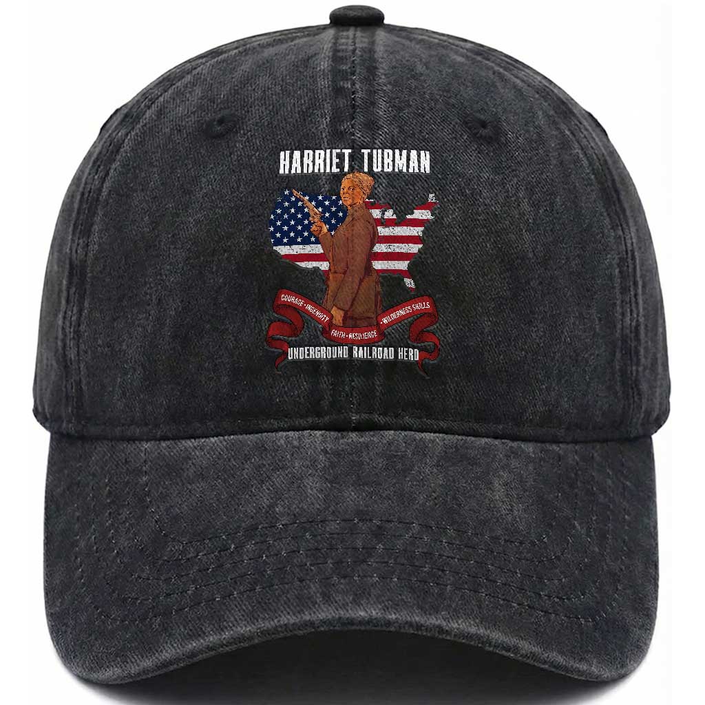 Harriet Tubman Patriotic Washed Cotton Baseball Cap Strong Black Women Pride