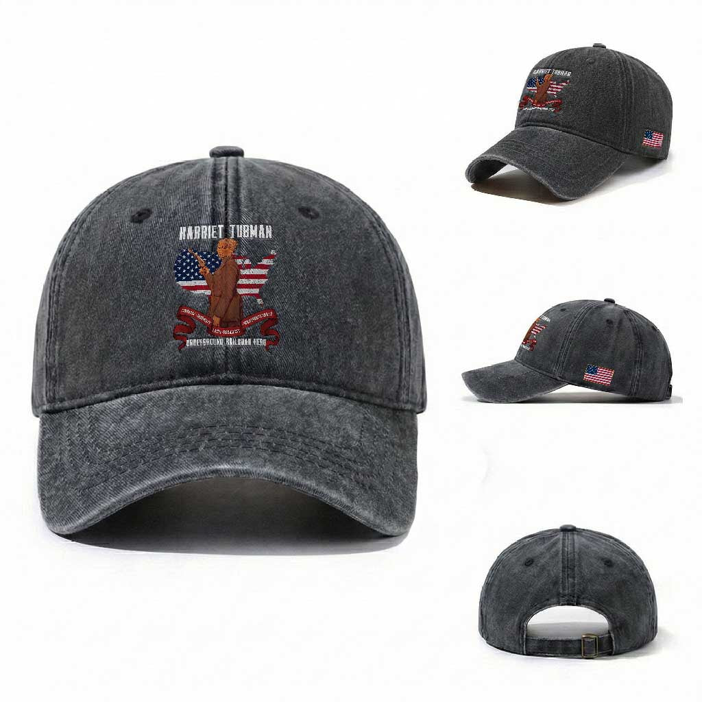 Harriet Tubman Patriotic Washed Cotton Baseball Cap Strong Black Women Pride