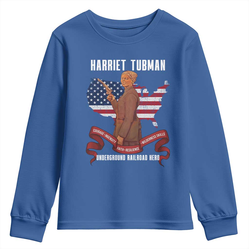 Harriet Tubman Patriotic Youth Sweatshirt Strong Black Women Pride