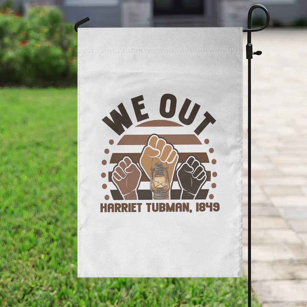 Harriet Tubman We Out 1849 Garden Flag Vintage Sunset Black American Hero