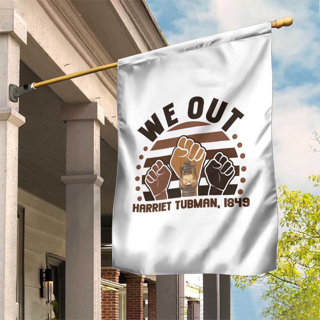 Harriet Tubman We Out 1849 Garden Flag Vintage Sunset Black American Hero