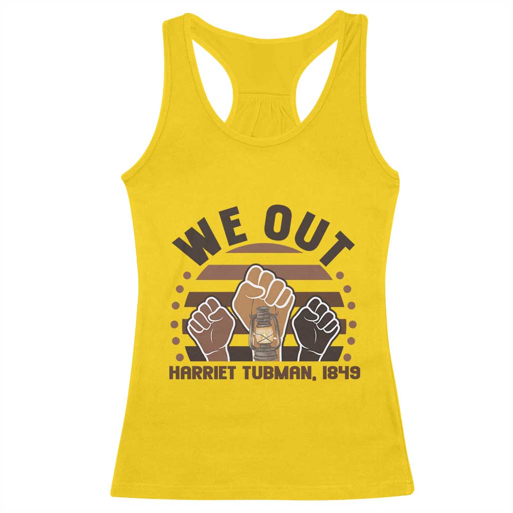 Harriet Tubman We Out 1849 Racerback Tank Top Vintage Sunset Black American Hero