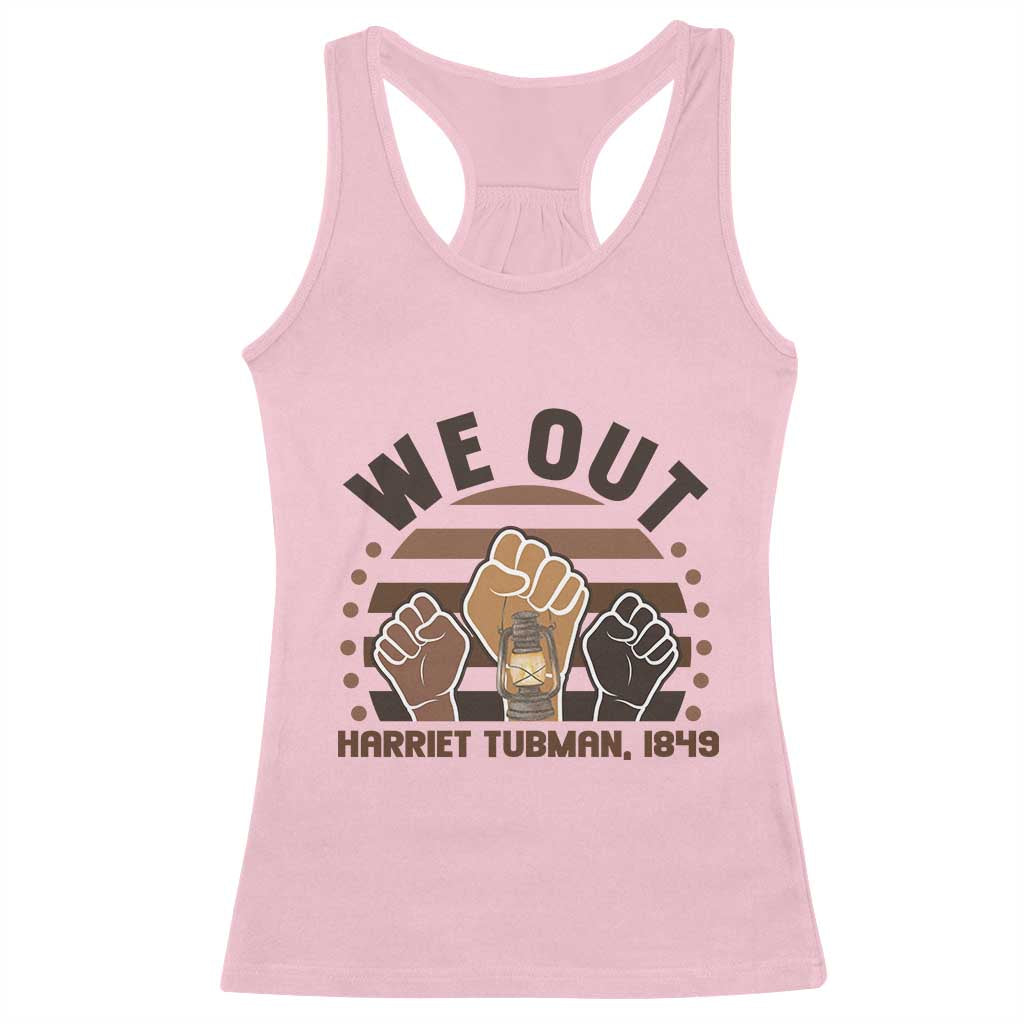 Harriet Tubman We Out 1849 Racerback Tank Top Vintage Sunset Black American Hero