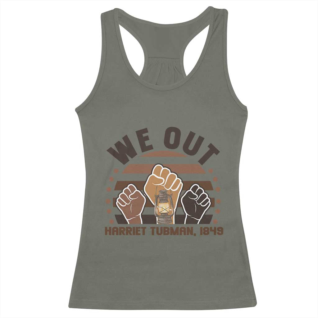 Harriet Tubman We Out 1849 Racerback Tank Top Vintage Sunset Black American Hero