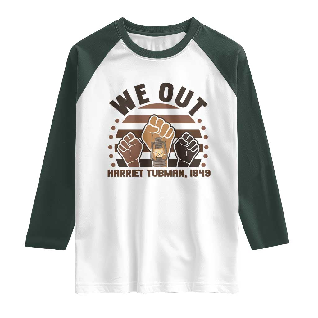 Harriet Tubman We Out 1849 Raglan Shirt Vintage Sunset Black American Hero