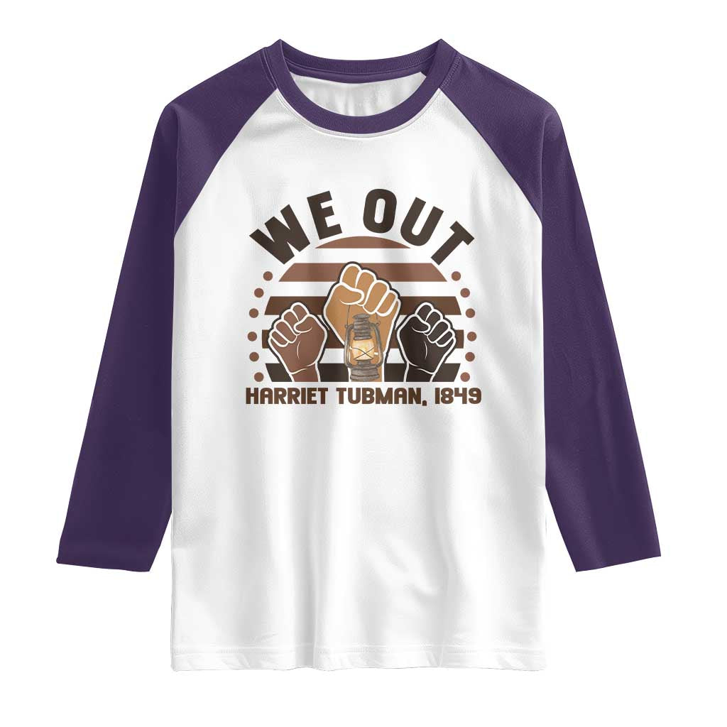 Harriet Tubman We Out 1849 Raglan Shirt Vintage Sunset Black American Hero