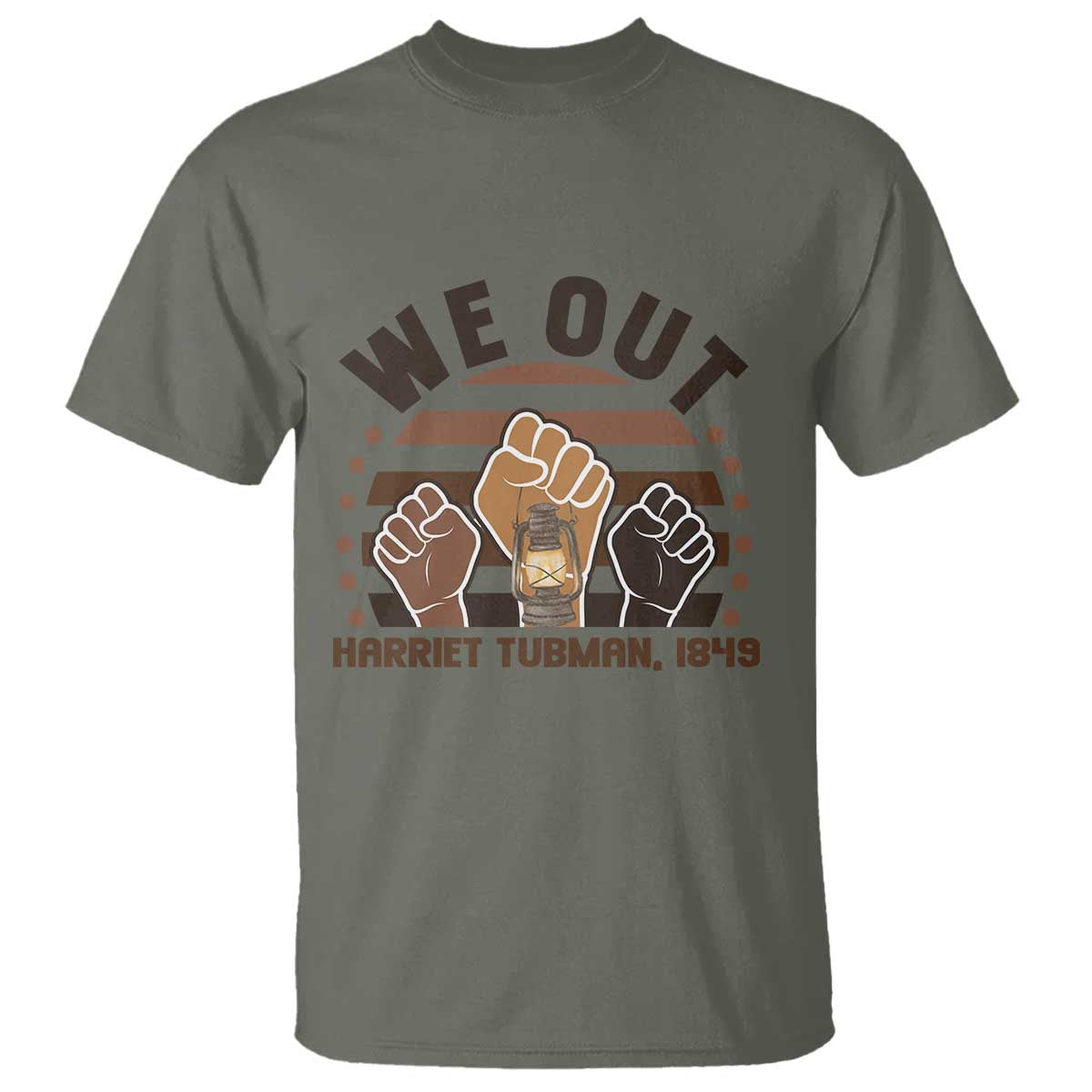 Harriet Tubman We Out 1849 T Shirt Vintage Sunset Black American Hero