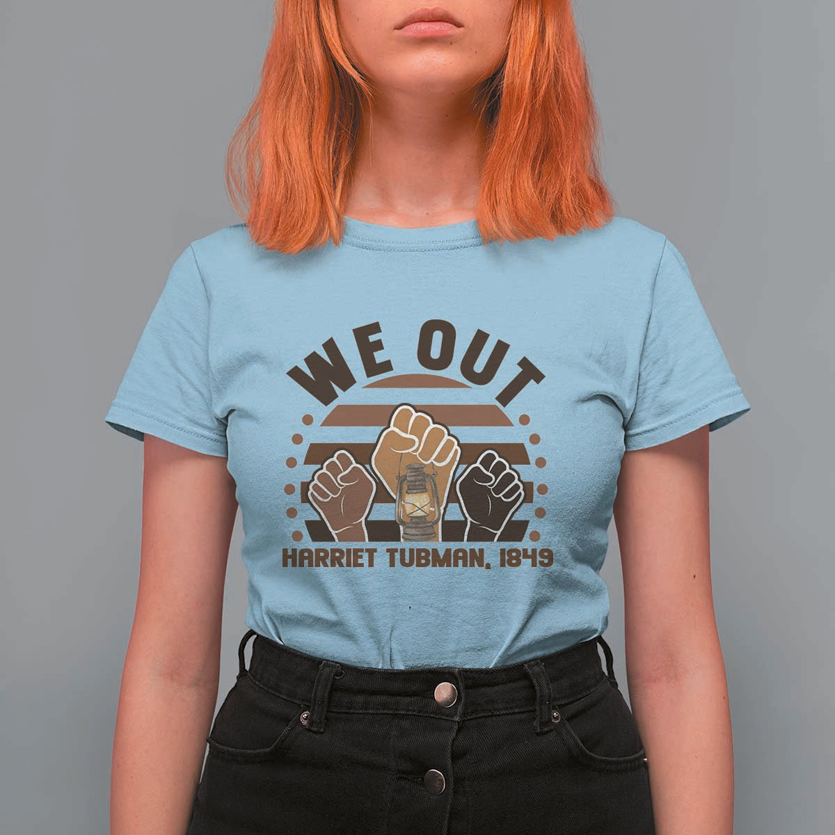Harriet Tubman We Out 1849 T Shirt For Women Vintage Sunset Black American Hero
