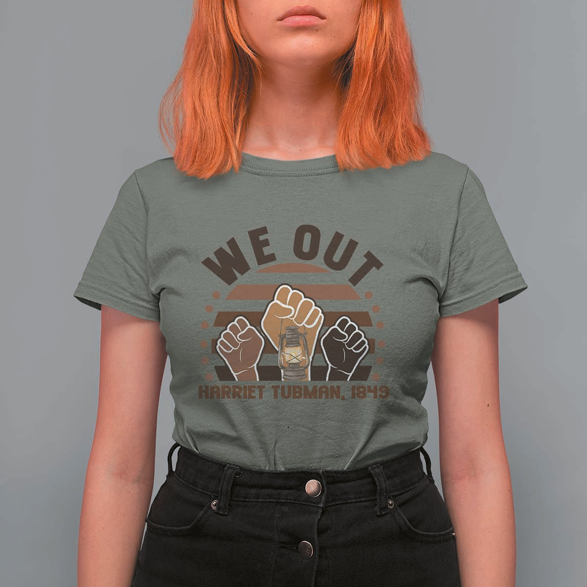 Harriet Tubman We Out 1849 T Shirt For Women Vintage Sunset Black American Hero