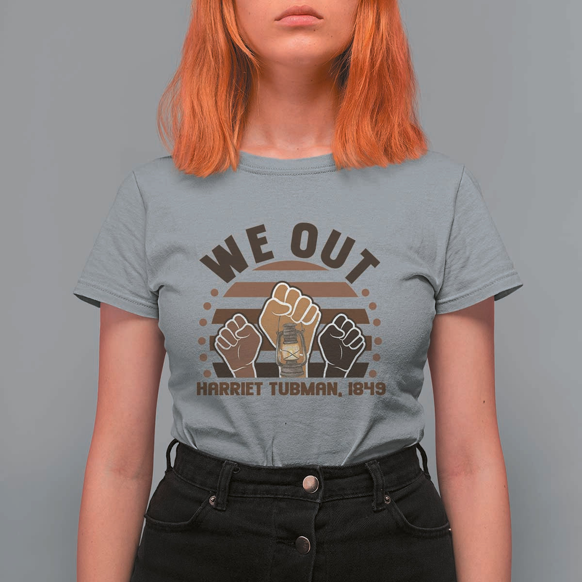 Harriet Tubman We Out 1849 T Shirt For Women Vintage Sunset Black American Hero