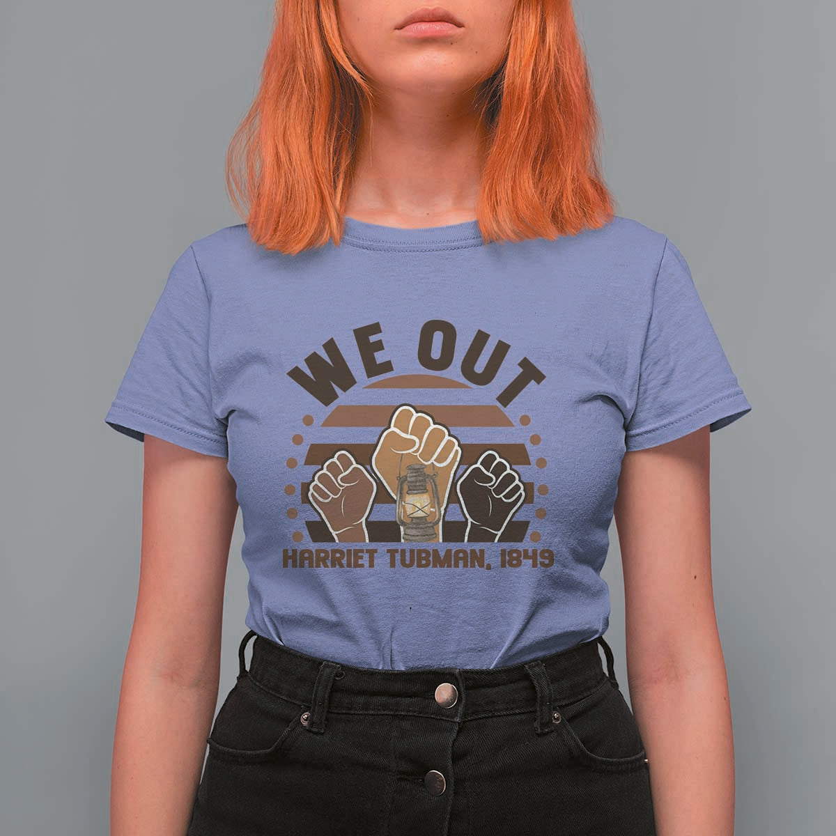 Harriet Tubman We Out 1849 T Shirt For Women Vintage Sunset Black American Hero
