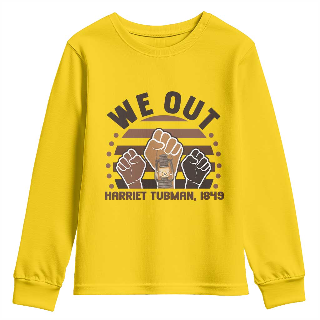 Harriet Tubman We Out 1849 Youth Sweatshirt Vintage Sunset Black American Hero