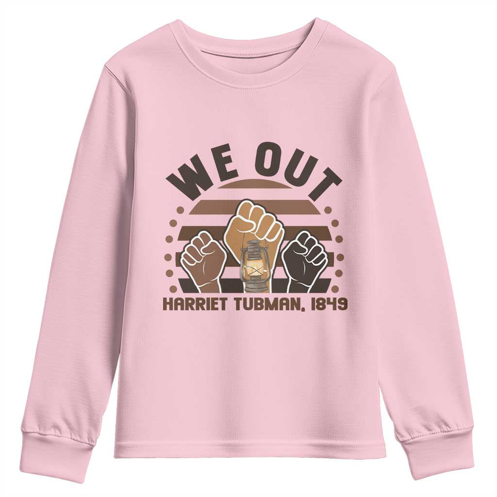 Harriet Tubman We Out 1849 Youth Sweatshirt Vintage Sunset Black American Hero