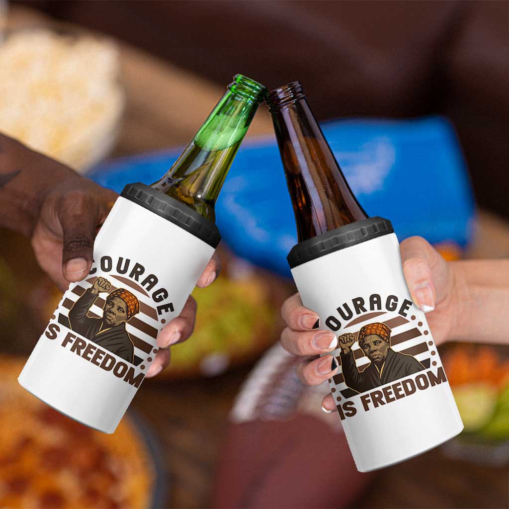 Harriet Tubman Legacy 4 in 1 Can Cooler Tumbler Courage Is Freedom