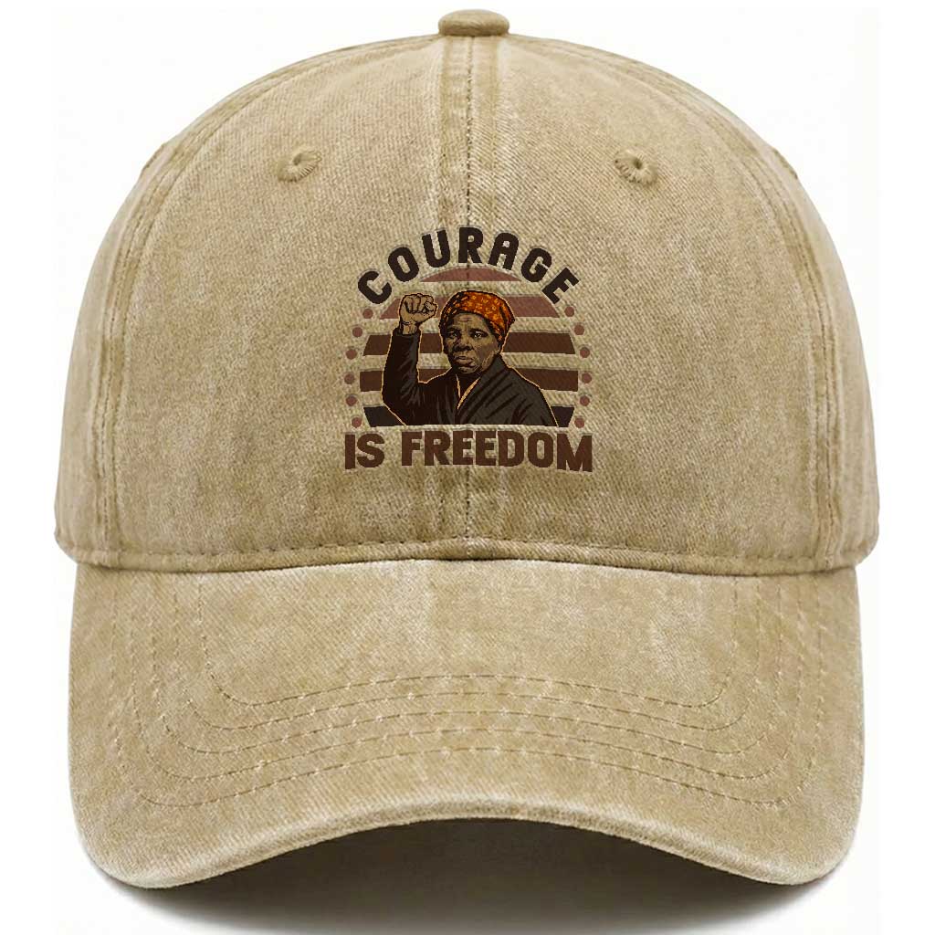 Harriet Tubman Legacy Washed Cotton Baseball Cap Courage Is Freedom