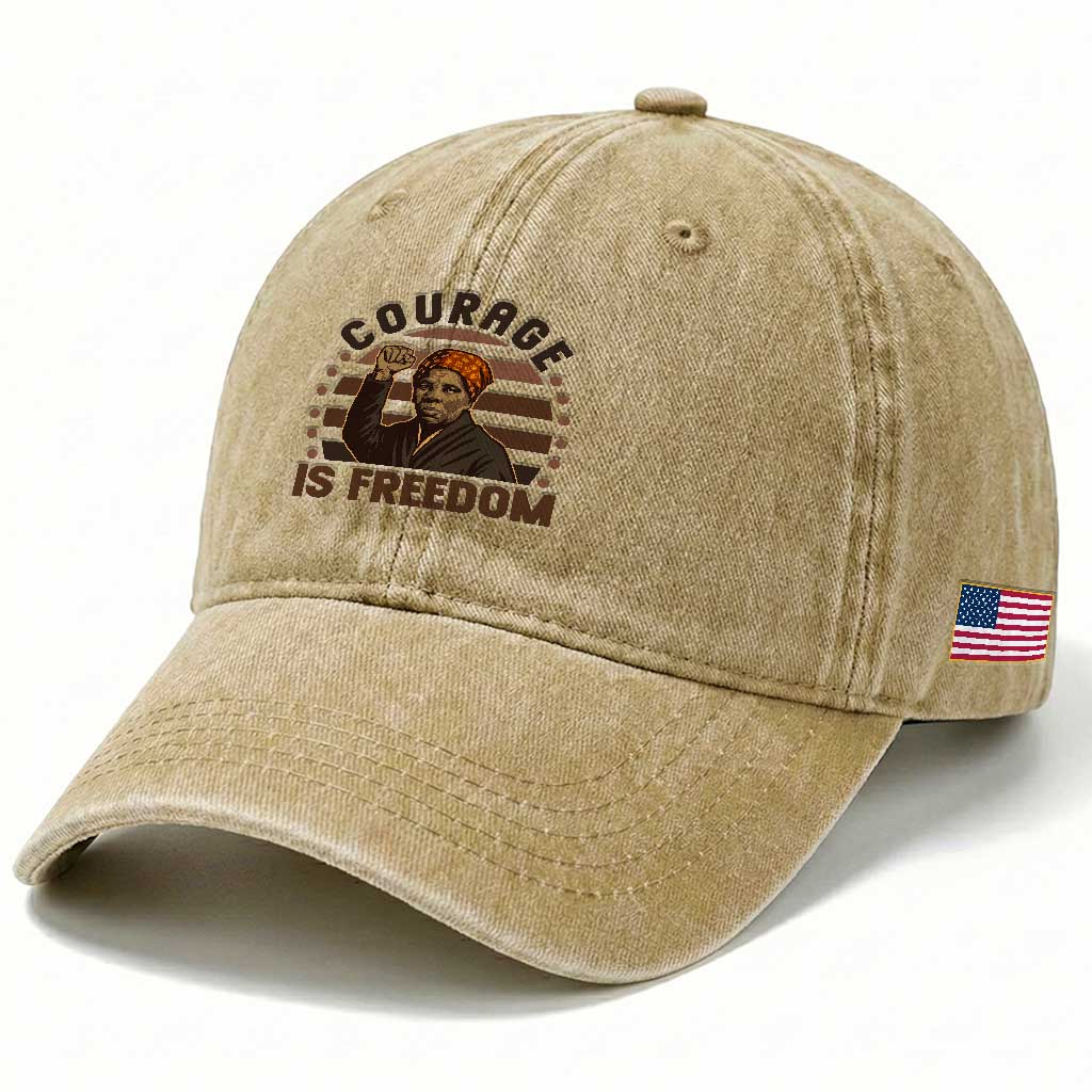 Harriet Tubman Legacy Washed Cotton Baseball Cap Courage Is Freedom
