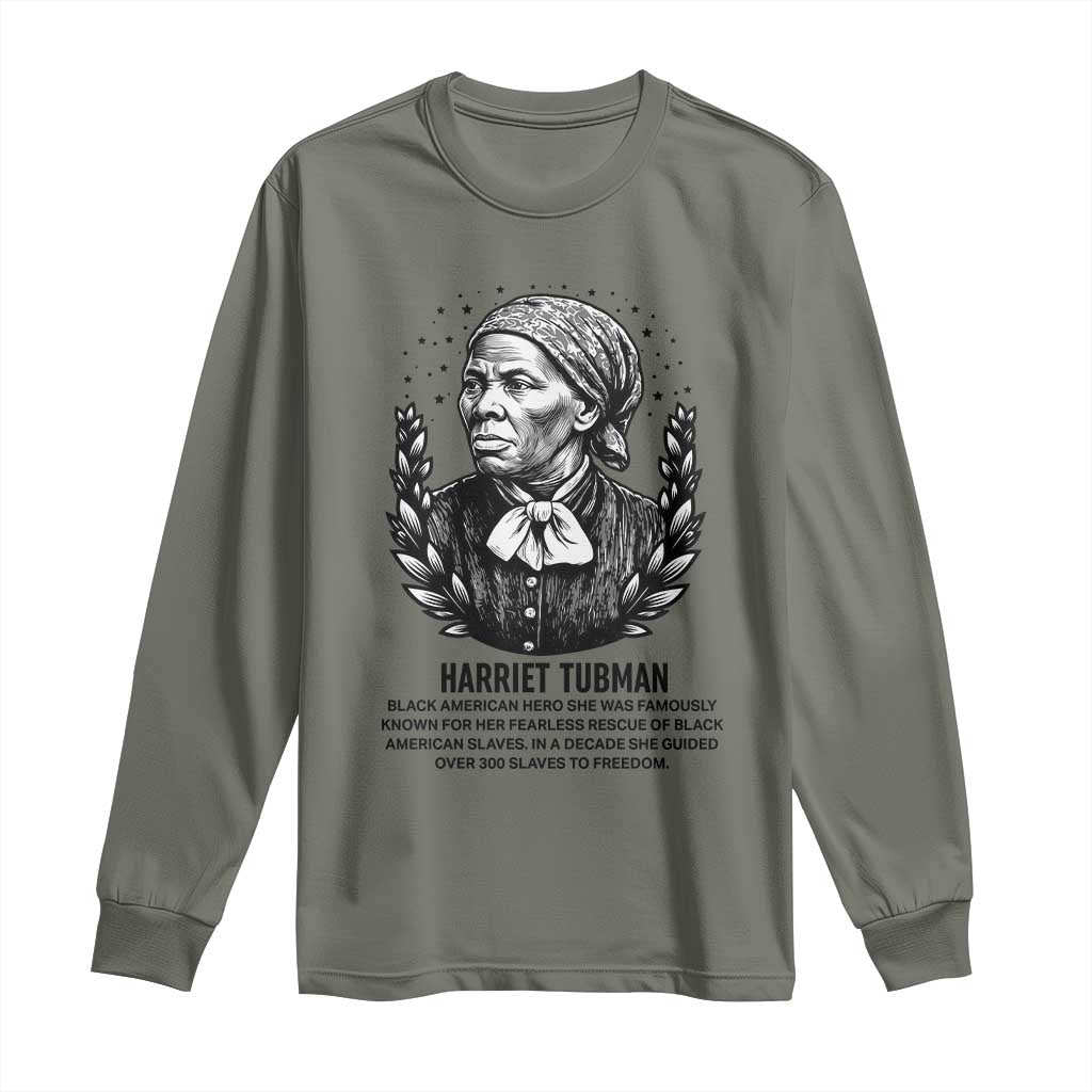 American Hero Harriet Tubman Long Sleeve Shirt Black History Leader Gift - Wonder Print Shop