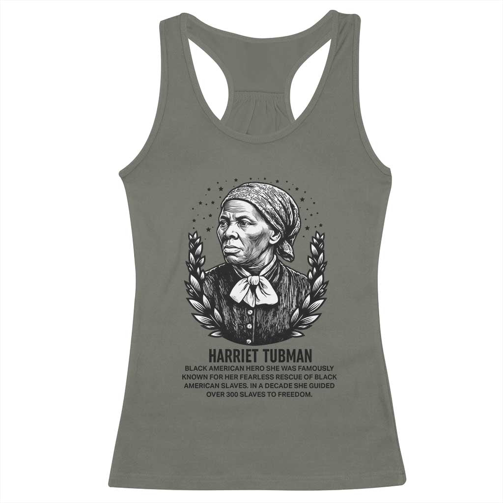 American Hero Harriet Tubman Racerback Tank Top Black History Leader Gift - Wonder Print Shop
