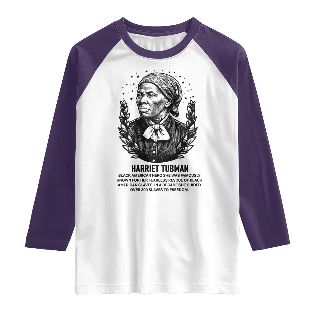American Hero Harriet Tubman Raglan Shirt Black History Leader Gift - Wonder Print Shop