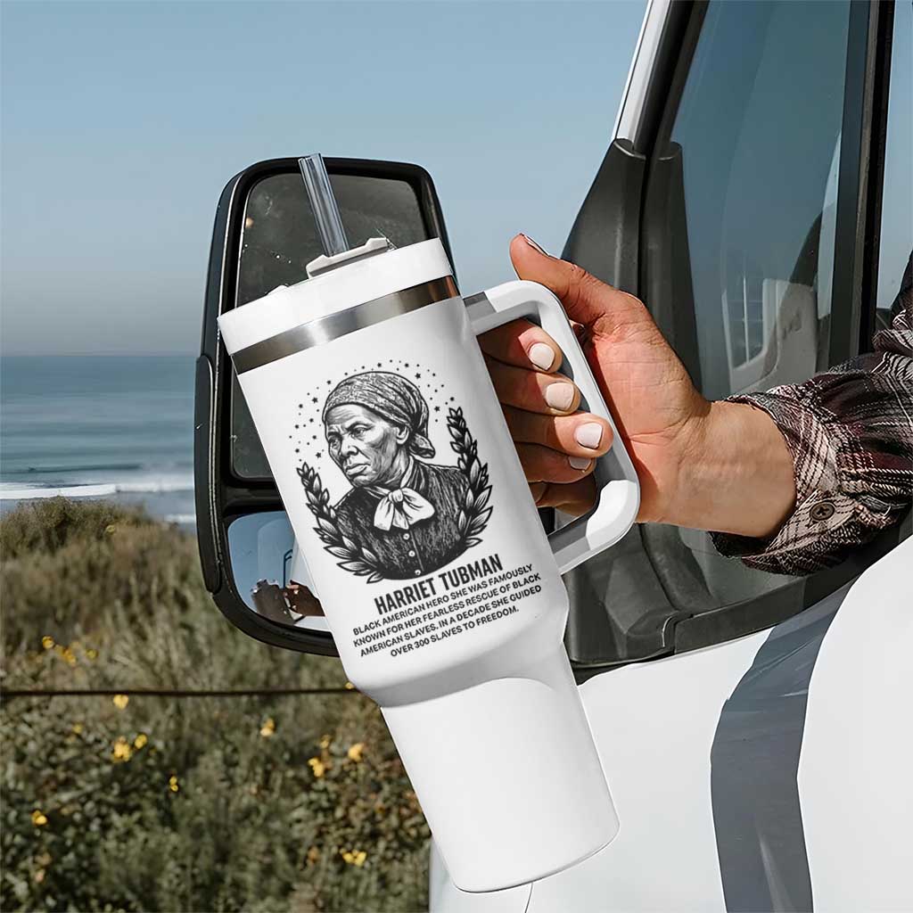 American Hero Harriet Tubman Tumbler With Handle Black History Leader Gift - Wonder Print Shop