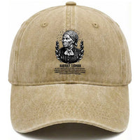 American Hero Harriet Tubman Washed Cotton Baseball Cap Black History Leader Gift
