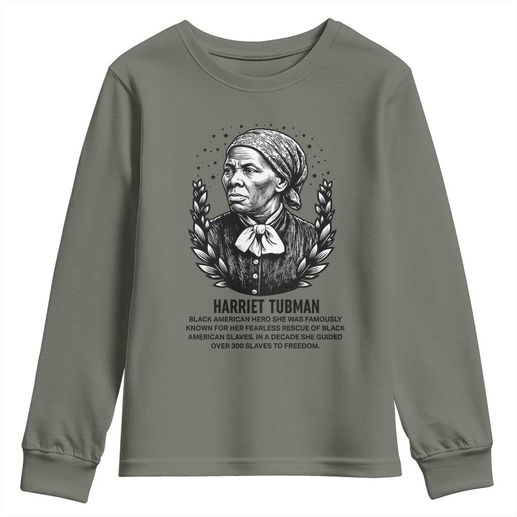 American Hero Harriet Tubman Youth Sweatshirt Black History Leader Gift - Wonder Print Shop