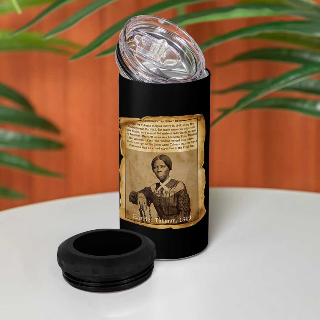 Harriet Tubman Tribute 4 in 1 Can Cooler Tumbler Civil Rights Leader Black History Gift - Wonder Print Shop