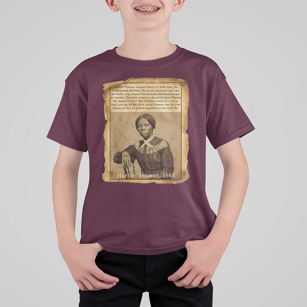 Harriet Tubman Tribute T Shirt For Kid Civil Rights Leader Black History Gift - Wonder Print Shop