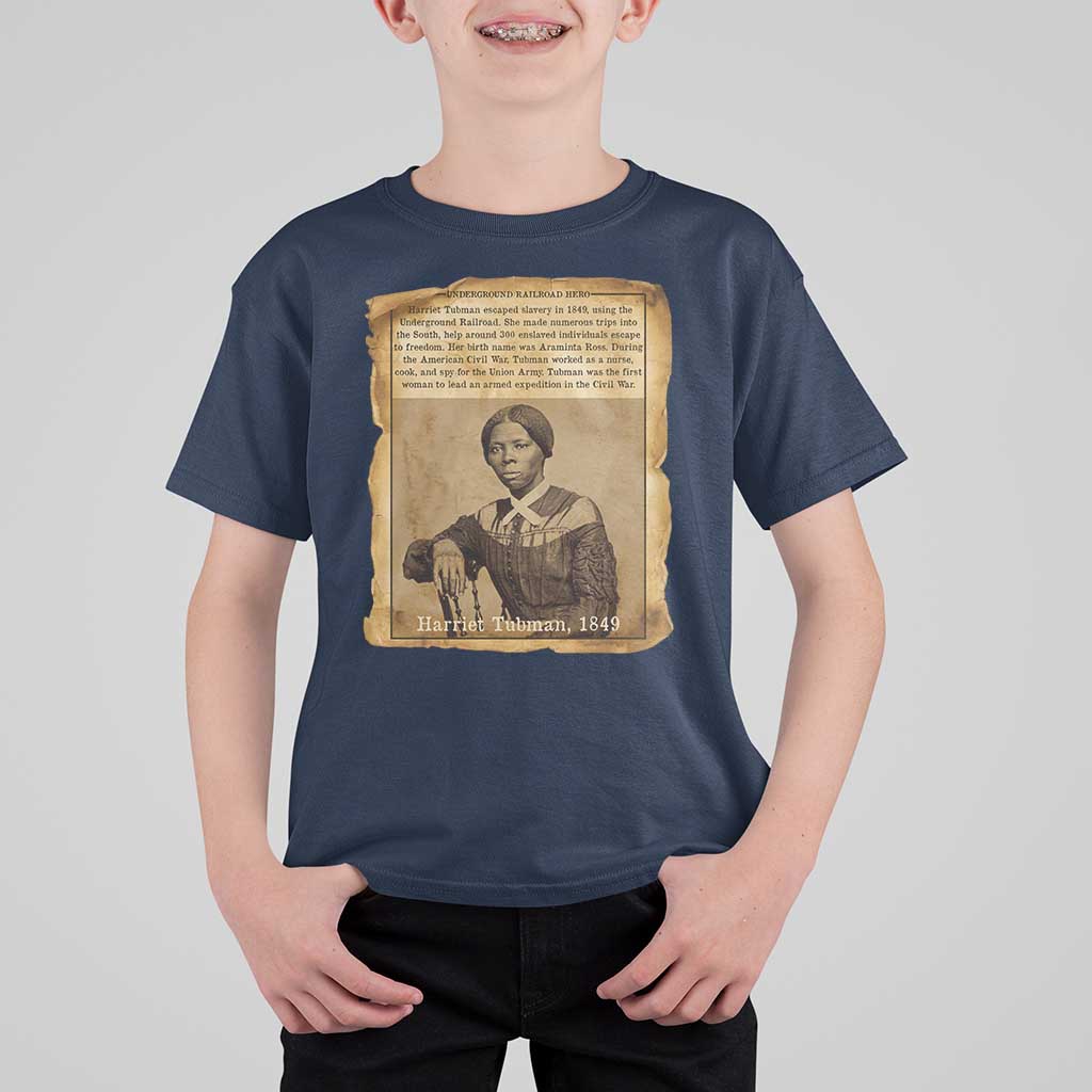 Harriet Tubman Tribute T Shirt For Kid Civil Rights Leader Black History Gift - Wonder Print Shop