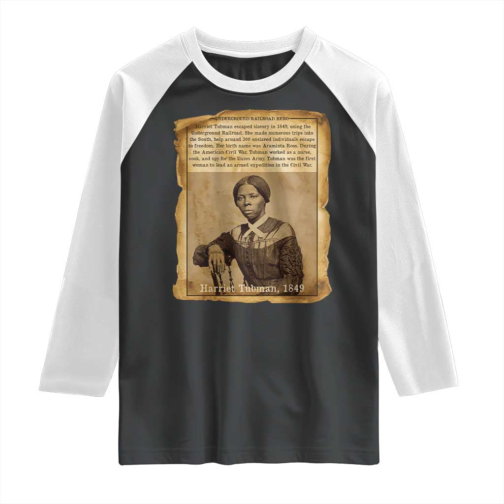 Harriet Tubman Tribute Raglan Shirt Civil Rights Leader Black History Gift - Wonder Print Shop