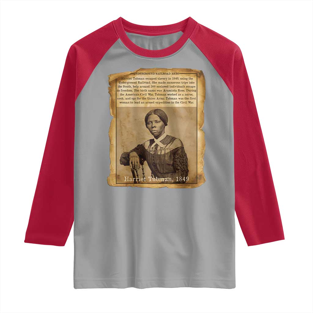 Harriet Tubman Tribute Raglan Shirt Civil Rights Leader Black History Gift - Wonder Print Shop