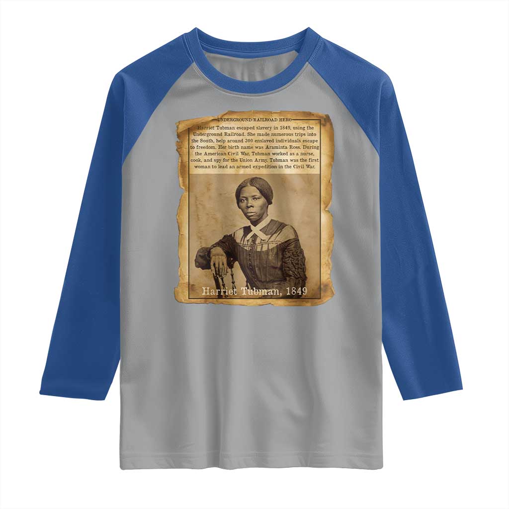Harriet Tubman Tribute Raglan Shirt Civil Rights Leader Black History Gift - Wonder Print Shop