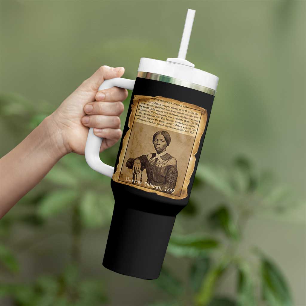 Harriet Tubman Tribute Tumbler With Handle Civil Rights Leader Black History Gift - Wonder Print Shop
