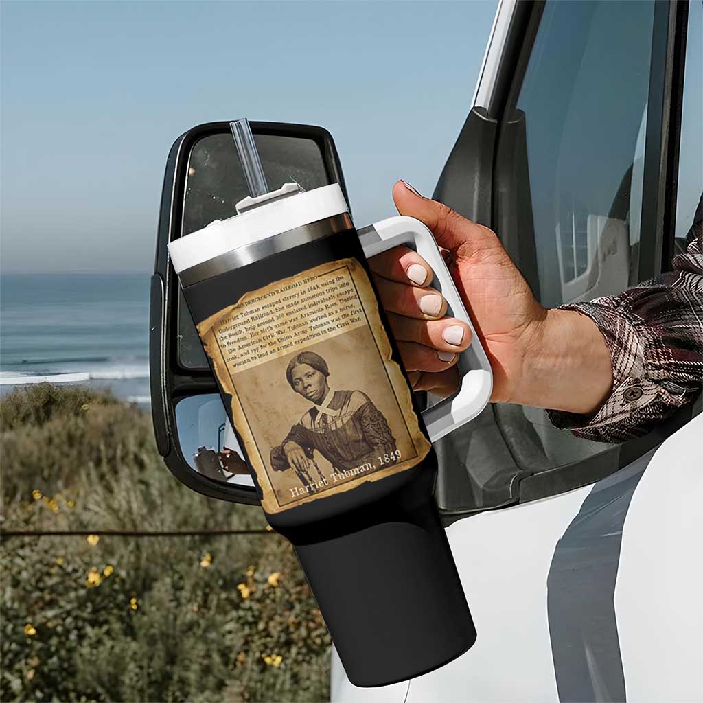 Harriet Tubman Tribute Tumbler With Handle Civil Rights Leader Black History Gift - Wonder Print Shop