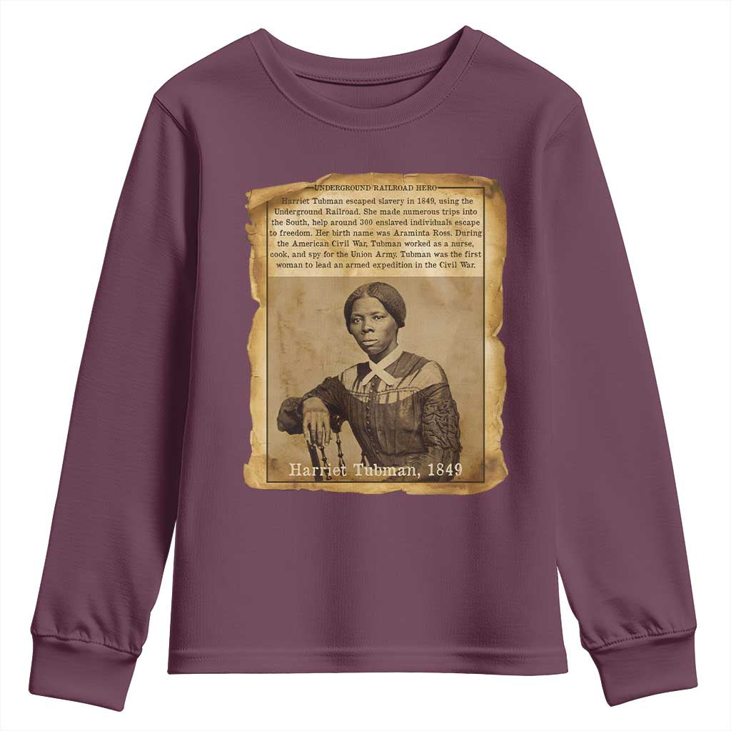 Harriet Tubman Tribute Youth Sweatshirt Civil Rights Leader Black History Gift - Wonder Print Shop