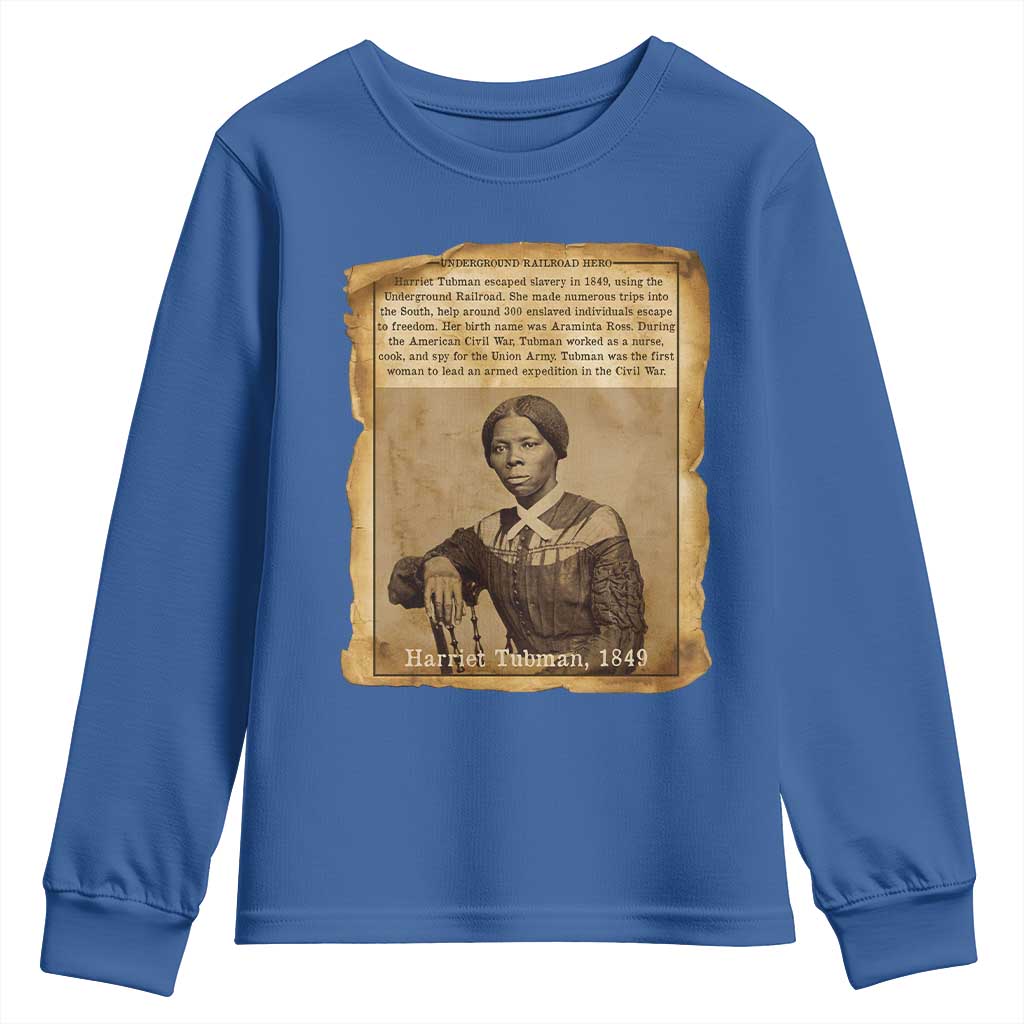 Harriet Tubman Tribute Youth Sweatshirt Civil Rights Leader Black History Gift - Wonder Print Shop