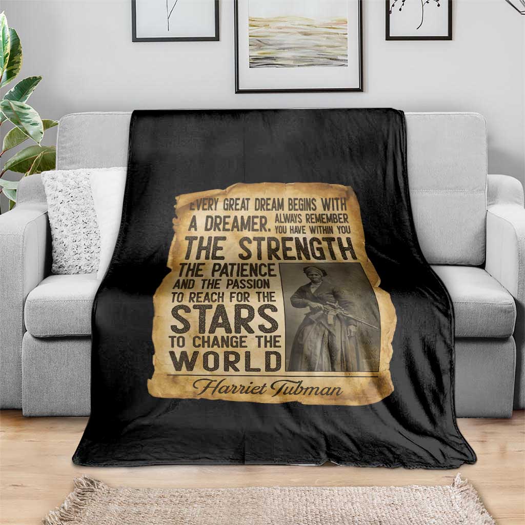 Harriet Tubman Quote Throw Blanket Strength Patience Passion To Change The World