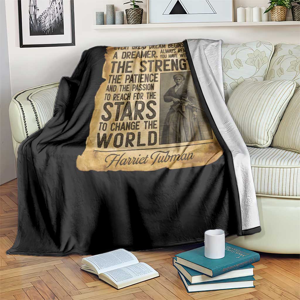 Harriet Tubman Quote Throw Blanket Strength Patience Passion To Change The World