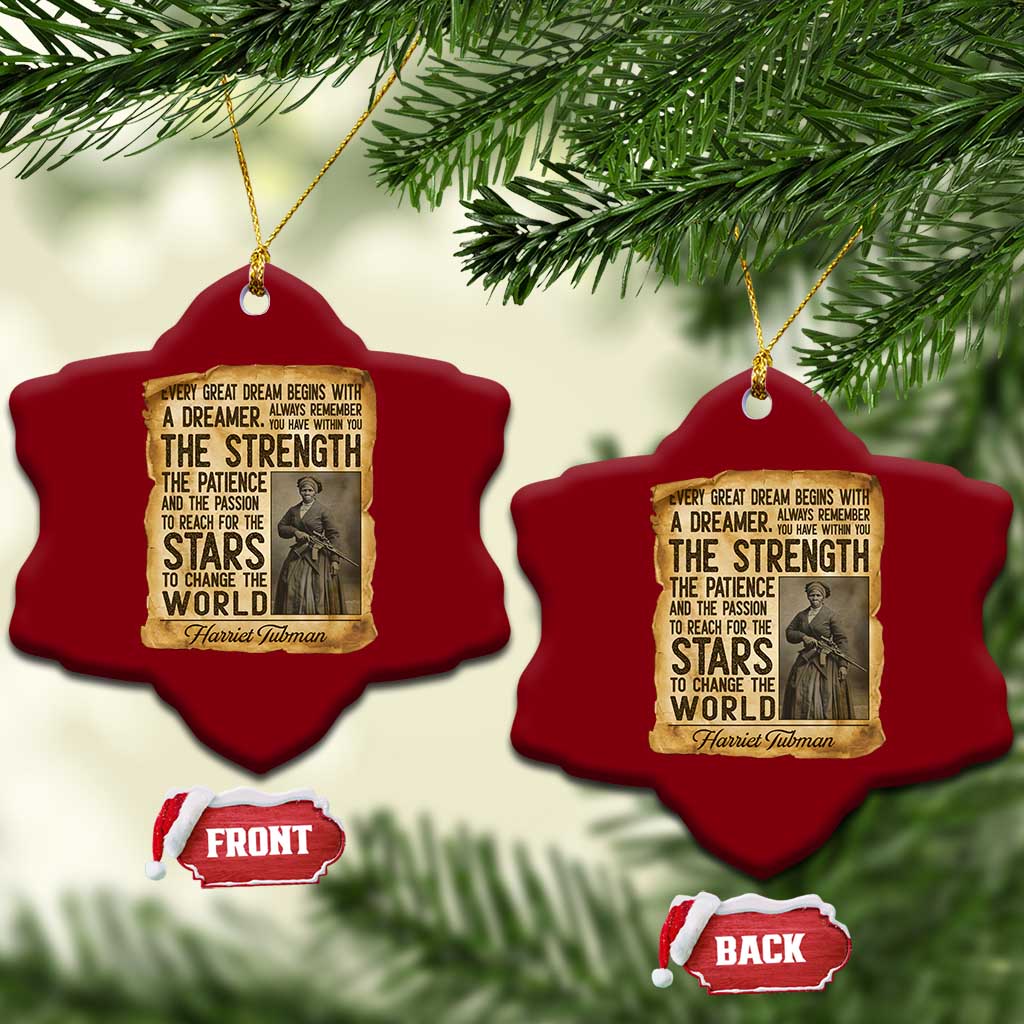 Harriet Tubman Quote Ceramic Ornament Strength Patience Passion To Change The World
