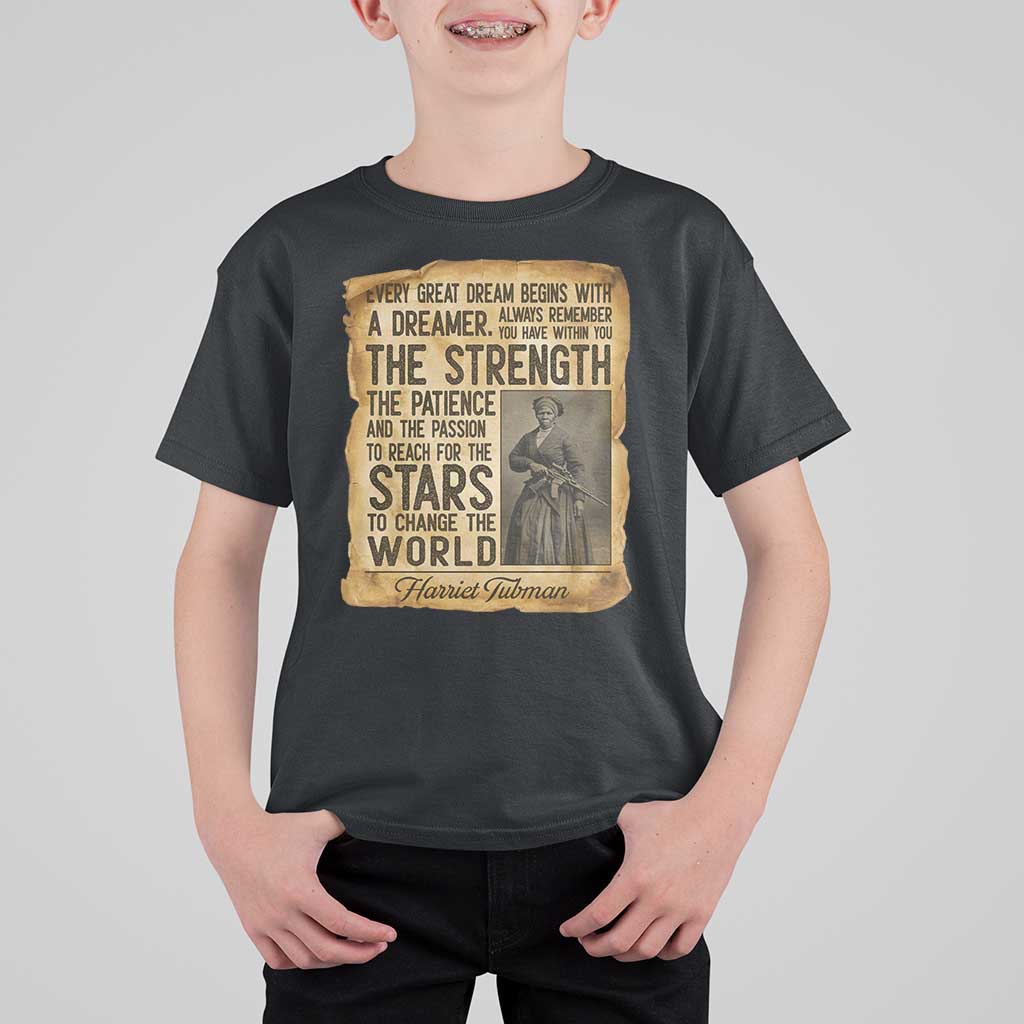 Harriet Tubman Quote T Shirt For Kid Strength Patience Passion To Change The World