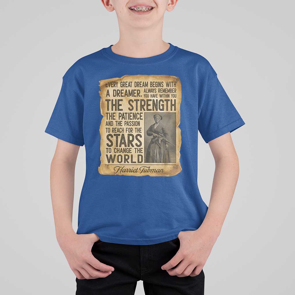 Harriet Tubman Quote T Shirt For Kid Strength Patience Passion To Change The World