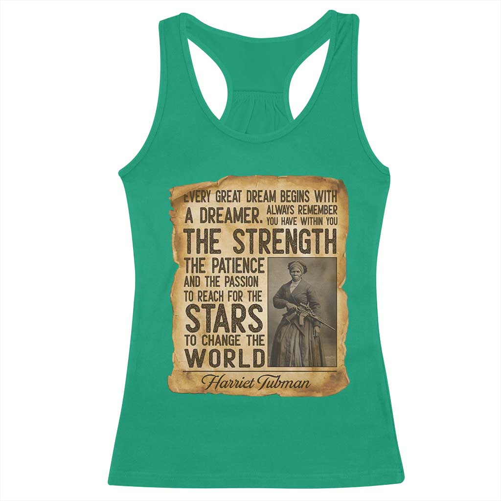 Harriet Tubman Quote Racerback Tank Top Strength Patience Passion To Change The World