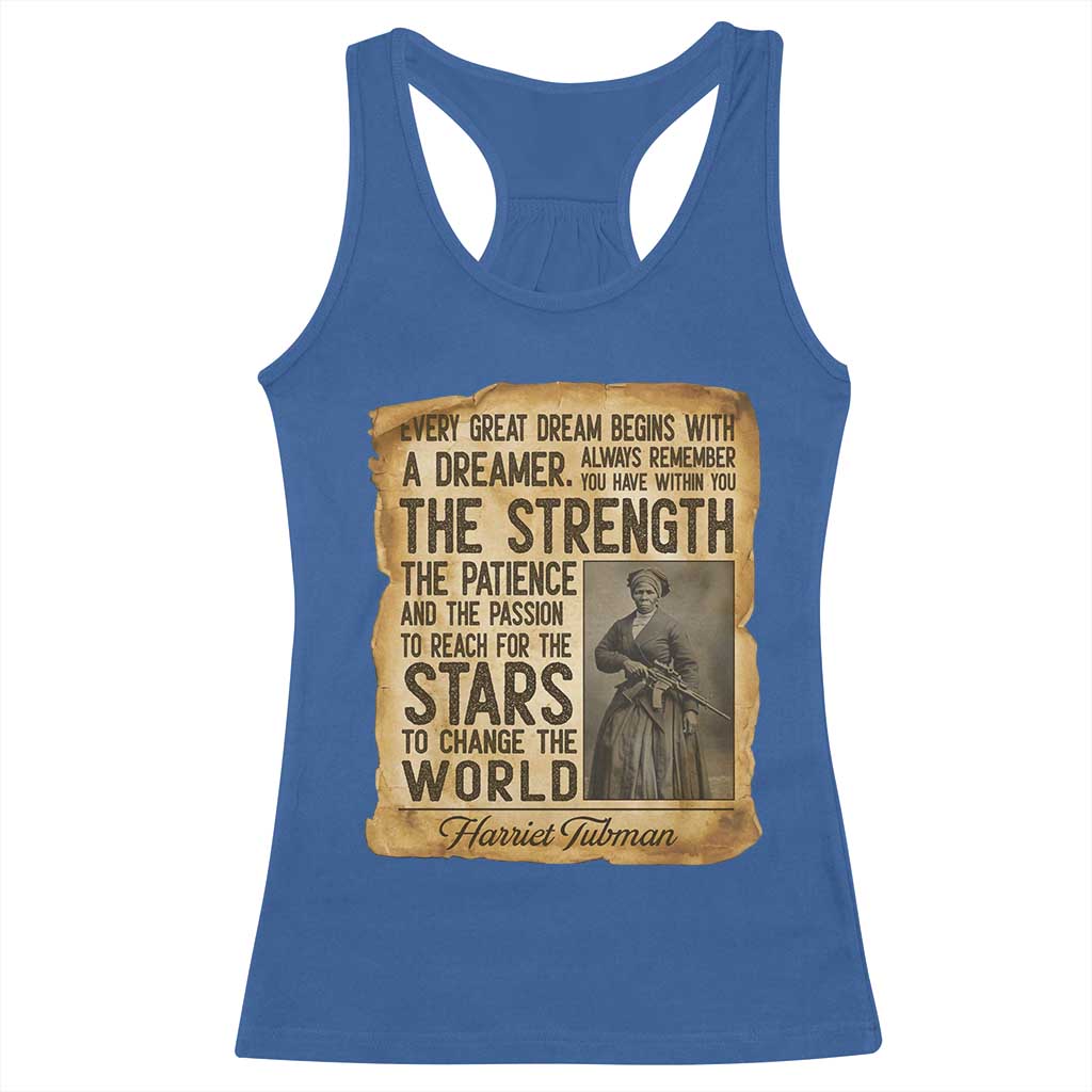 Harriet Tubman Quote Racerback Tank Top Strength Patience Passion To Change The World