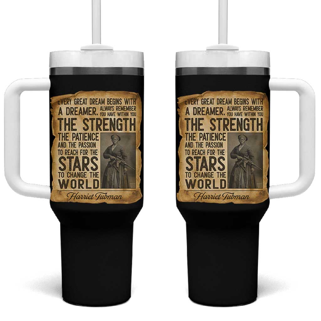 Harriet Tubman Quote Tumbler With Handle Strength Patience Passion To Change The World