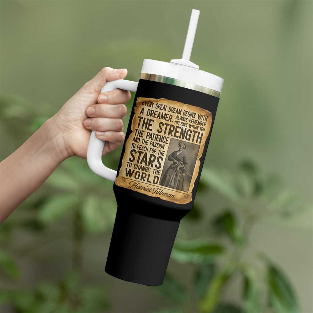 Harriet Tubman Quote Tumbler With Handle Strength Patience Passion To Change The World