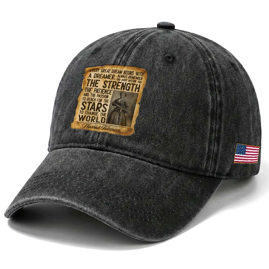 Harriet Tubman Quote Washed Cotton Baseball Cap Strength Patience Passion To Change The World
