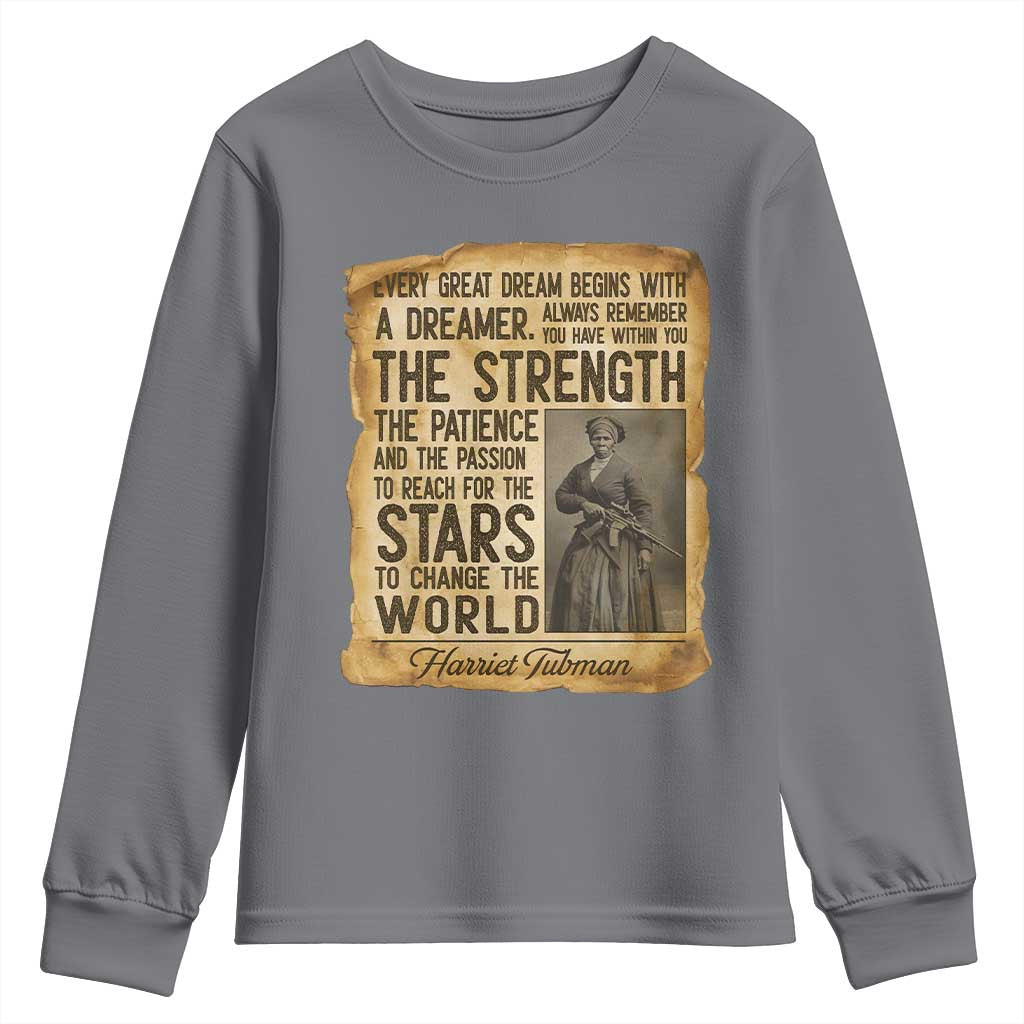 Harriet Tubman Quote Youth Sweatshirt Strength Patience Passion To Change The World