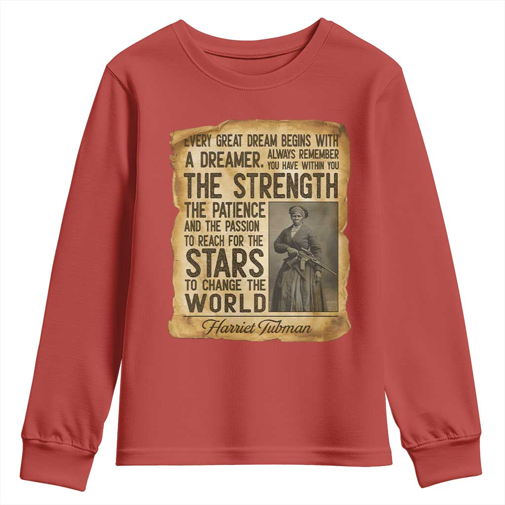 Harriet Tubman Quote Youth Sweatshirt Strength Patience Passion To Change The World