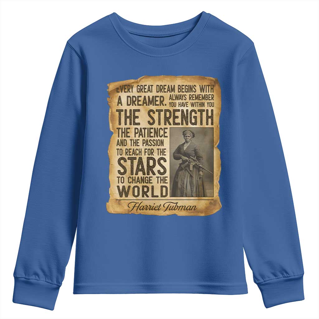 Harriet Tubman Quote Youth Sweatshirt Strength Patience Passion To Change The World