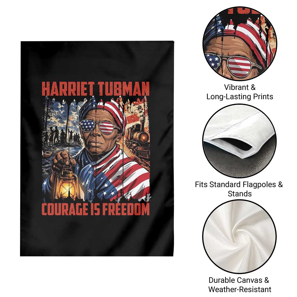 Harriet Tubman Courage Is Freedom Garden Flag Black History Gift - Wonder Print Shop